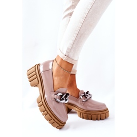 Zapatos Brogues Mujer Piel Cappuccino Laura Messi 2339 beige 3
