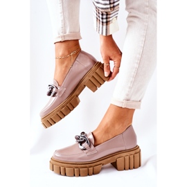Zapatos Brogues Mujer Piel Cappuccino Laura Messi 2339 beige 4