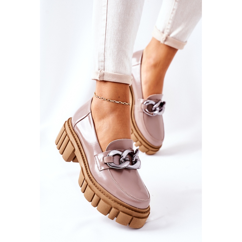 Zapatos Brogues Mujer Piel Cappuccino Laura Messi 2339 beige 2