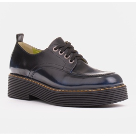 Marco Shoes Mocasines Chiara en piel cepillada negro azul 1