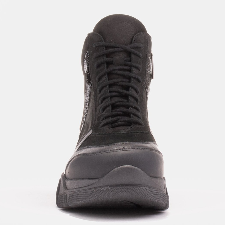 Marco Shoes Botas deportivas Mil con barniz decorativo negro 1