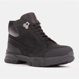 Marco Shoes Botas de trekking de piel natural negro 1