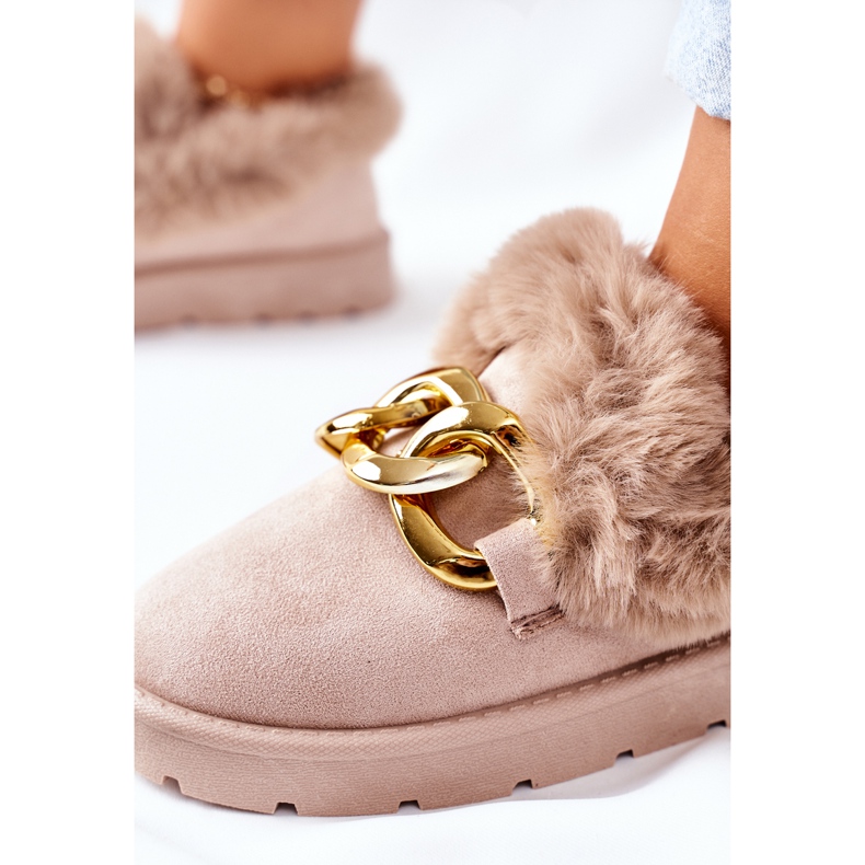 PB1 Pantuflas con Cadena Dorada para Mujer Ardrums Beige 1 PB1 Pantuflas con Cadena Dorada para Mujer Ardrums Beige 1