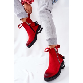 PS1 Botas cálidas Cortona rojas con cremallera rojo 4