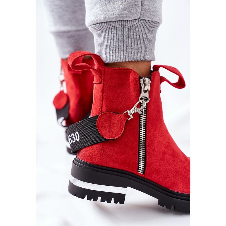 PS1 Botas cálidas Cortona rojas con cremallera rojo 2