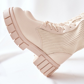PB1 Botas Altas con Calcetín Monteri Beige 5