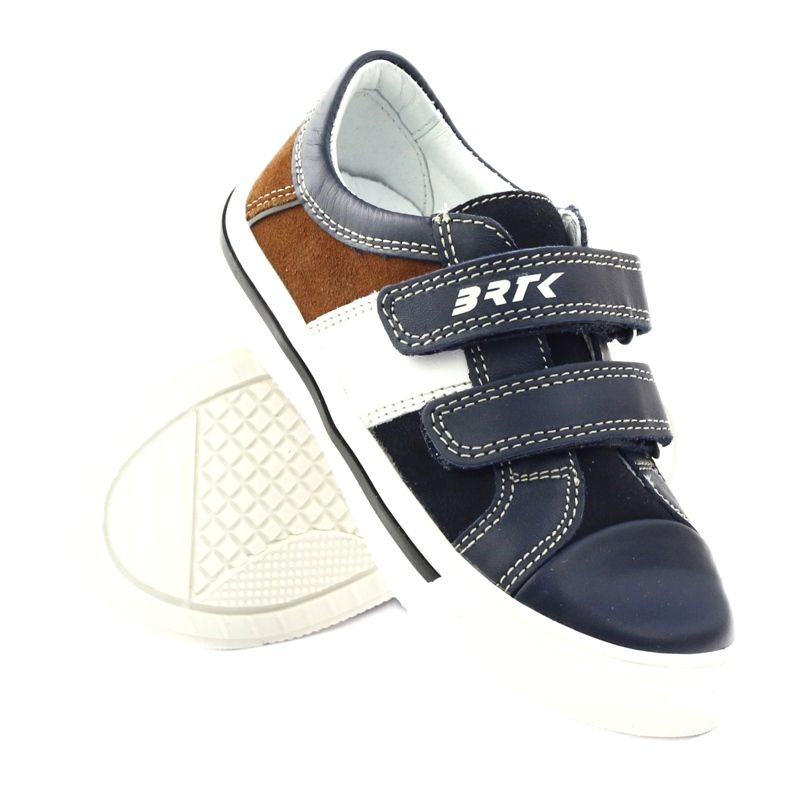 Zapatos niño Bartek 18607 azul marino multicolor marrón blanco 3