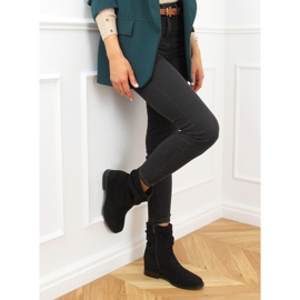 Botas negras con tacón de cuña oculto D7568 Negro 2 Botas negras con tacón de cuña oculto D7568 Negro 2