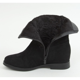 Botas negras con tacón de cuña oculto D7568 Negro 3