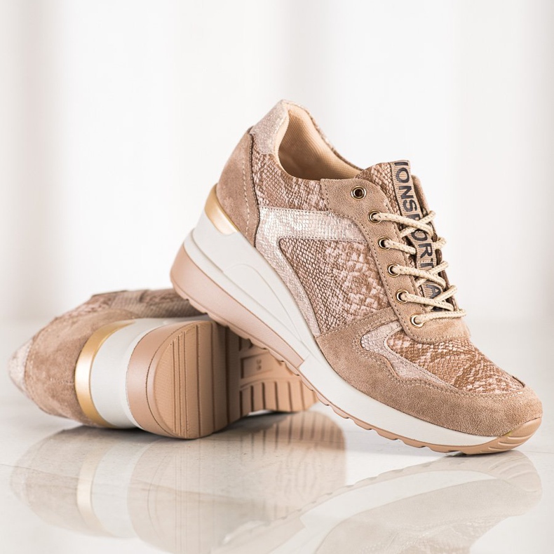 Zapatillas VINCEZA de ante beige 1