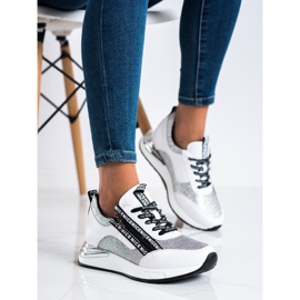 Zapatillas VINCEZA con Cremallera blanco gris 2