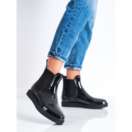 SHELOVET Chanclos lacados en la plataforma negro 3