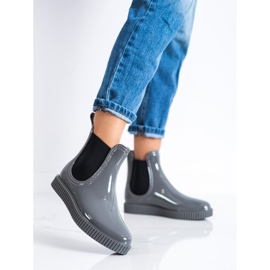 SHELOVET Chanclos lacados en la plataforma gris 4