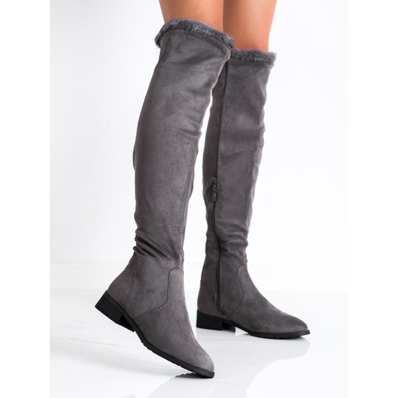 M.Daszyński Botas altas casuales gris 1