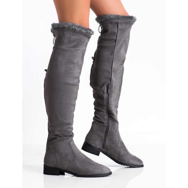 M.Daszyński Botas altas casuales gris 2