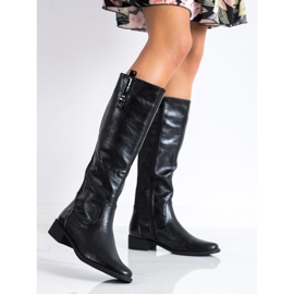 SHELOVET Botas clásicas con cuero ecológico negro 1