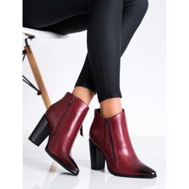 SHELOVET Botines granate en Spitz rojo 4