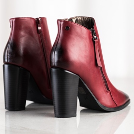 SHELOVET Botines granate en Spitz rojo 1