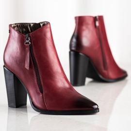 SHELOVET Botines granate en Spitz rojo 2