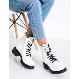 SHELOVET Trabajadores de moda con tachuelas blanco 3