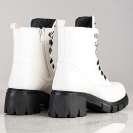 SHELOVET Trabajadores de moda con tachuelas blanco 4