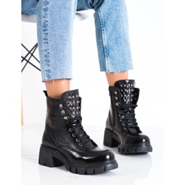 SHELOVET Trabajadores de moda con tachuelas negro 6