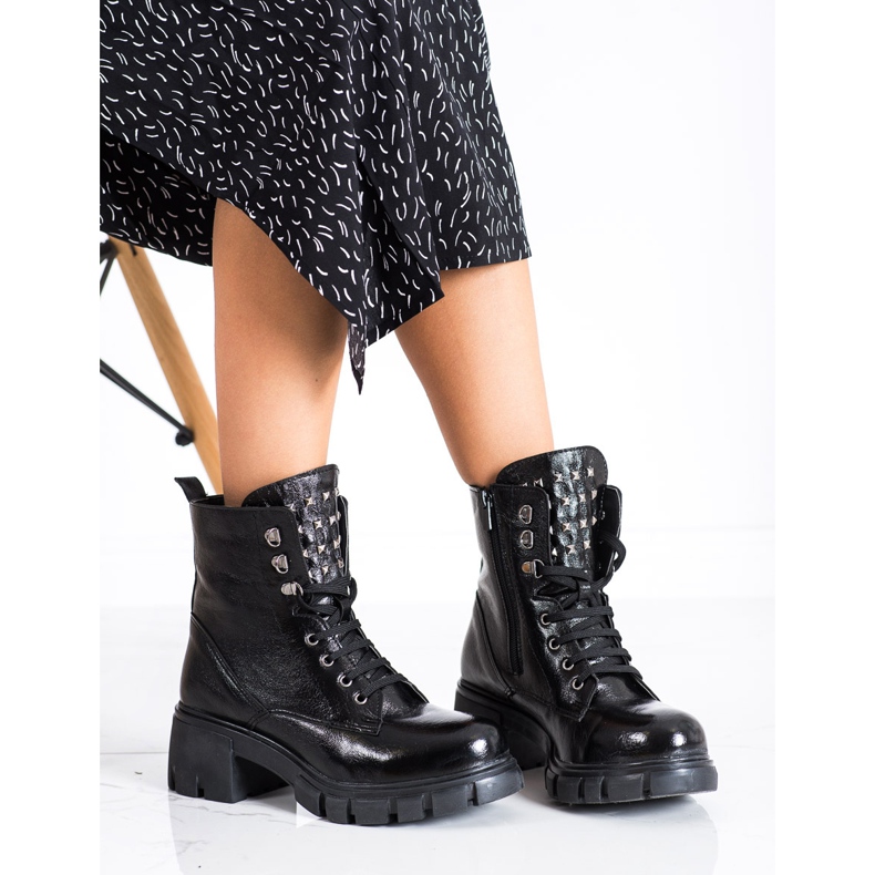 SHELOVET Trabajadores de moda con tachuelas negro 1