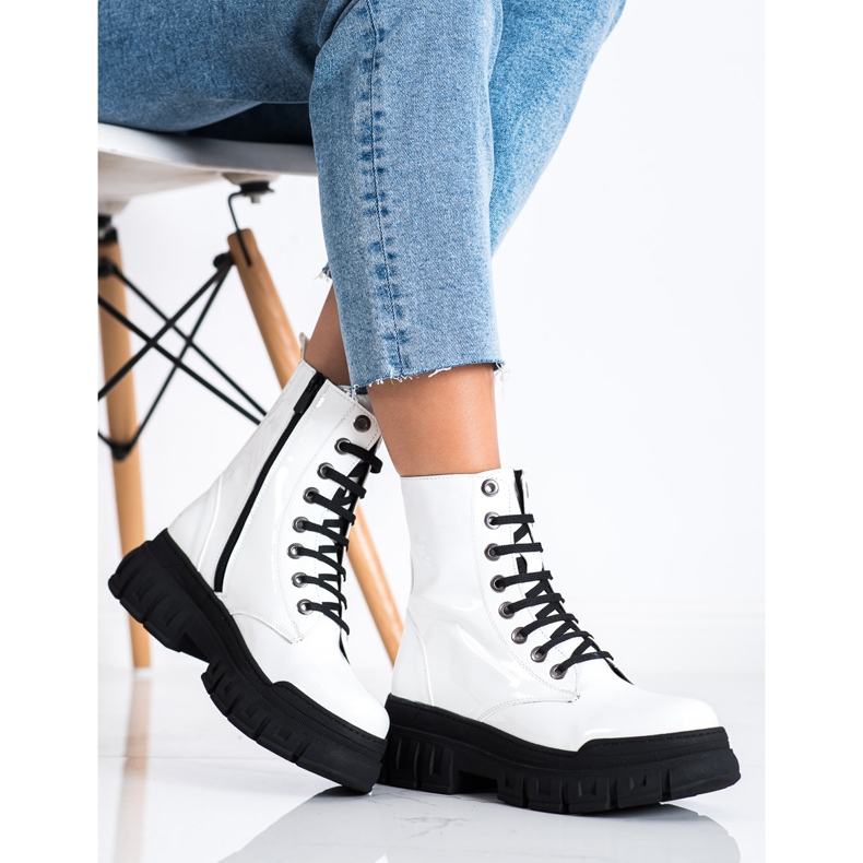 SHELOVET Botas cálidas con cuero ecológico blanco 1 SHELOVET Botas cálidas con cuero ecológico blanco 1