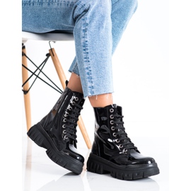 SHELOVET Botas cálidas con cuero ecológico negro 4