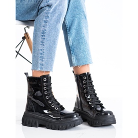 SHELOVET Botas cálidas con cuero ecológico negro 3