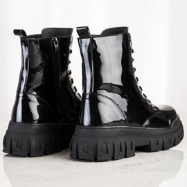 SHELOVET Botas cálidas con cuero ecológico negro 1