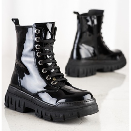 SHELOVET Botas cálidas con cuero ecológico negro 2