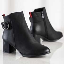 SHELOVET Botas casual de tacón alto negro 4
