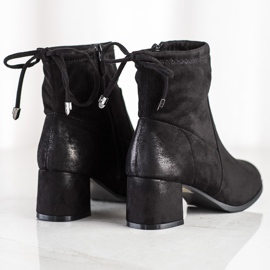 SHELOVET Botas negras de ante negro 1