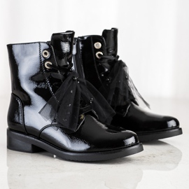 Botas VINCEZA elegantes con cordones negro 4