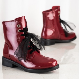 Botas VINCEZA elegantes con cordones rojo 2