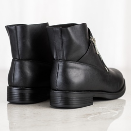SHELOVET Botines negros en una cremallera 4