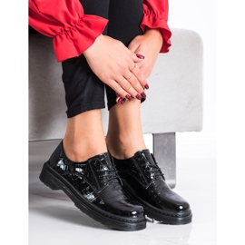 Filippo Zapatos de piel con estampado de serpiente negro 2