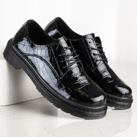 Filippo Zapatos de piel con estampado de serpiente negro 1