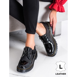 Filippo Zapatos de piel con cordones negro 1