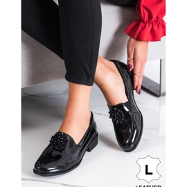 Filippo Zapatos de cuero con adorno negro 2
