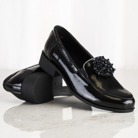 Filippo Zapatos de cuero con adorno negro 3