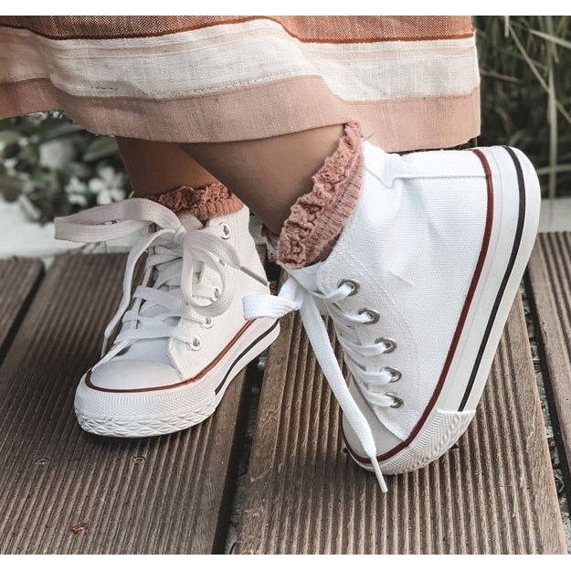 FRROCK Zapatos deportivos clásicos Filemon blancos altos para niños 5