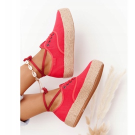 Alpargatas con cordones en una plataforma trenzada Big Star FF274141 Rojo 5
