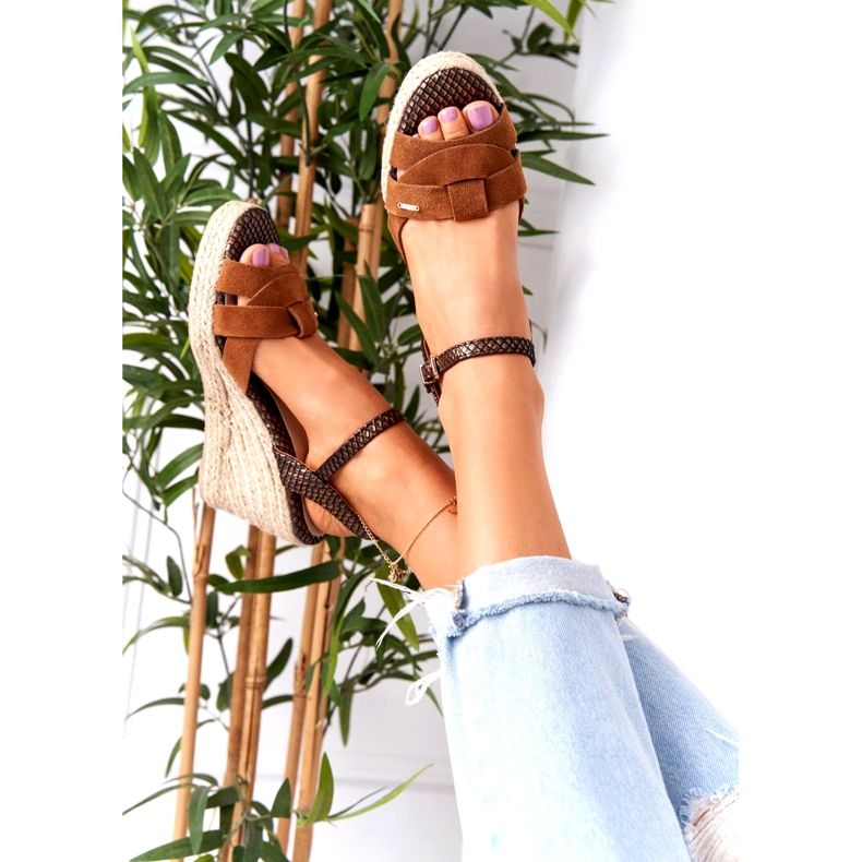 Sandalias Cuña Piel Big Star HH274377 Marrón 1