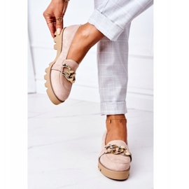 Mocasines de ante Lewski Shoes 3040 Cappuccino beige dorado 1