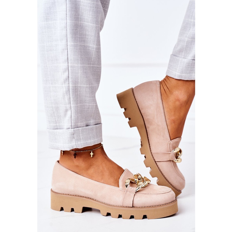 Mocasines de ante Lewski Shoes 3040 Cappuccino beige dorado 3