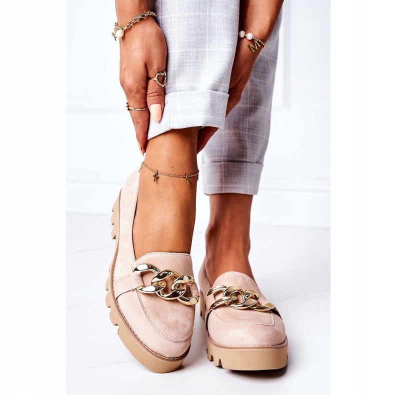 Mocasines de ante Lewski Shoes 3040 Cappuccino beige dorado 5