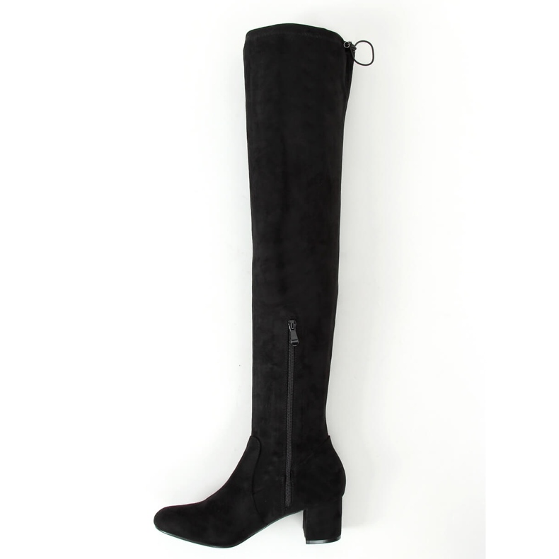 Botas mosqueteras con tacones bajos negro S-107 Negro 1 Botas mosqueteras con tacones bajos negro S-107 Negro 1