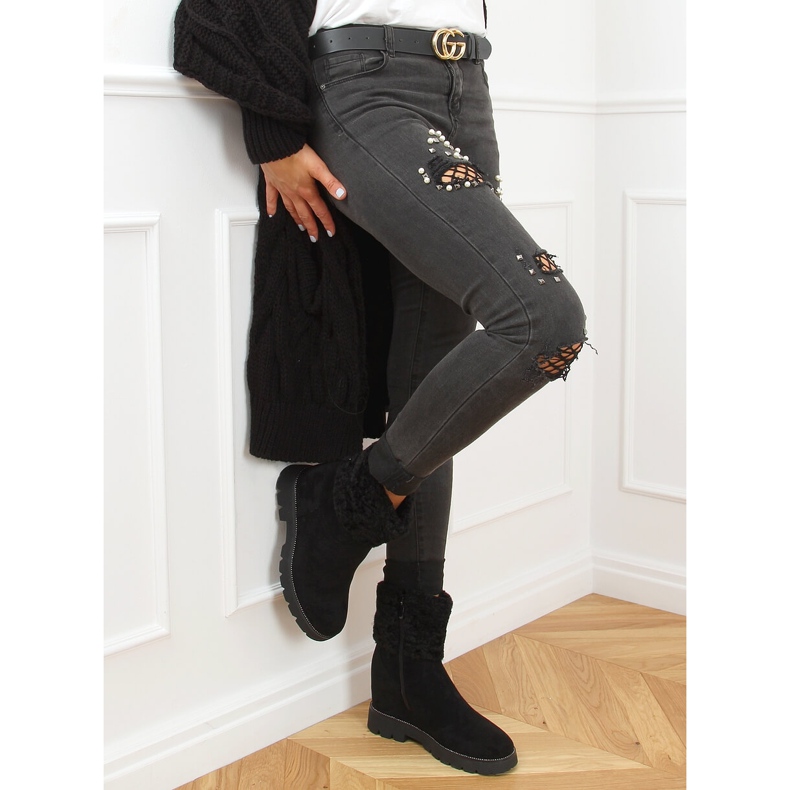 Botas con cuña oculta negro KL-711 Negro 1